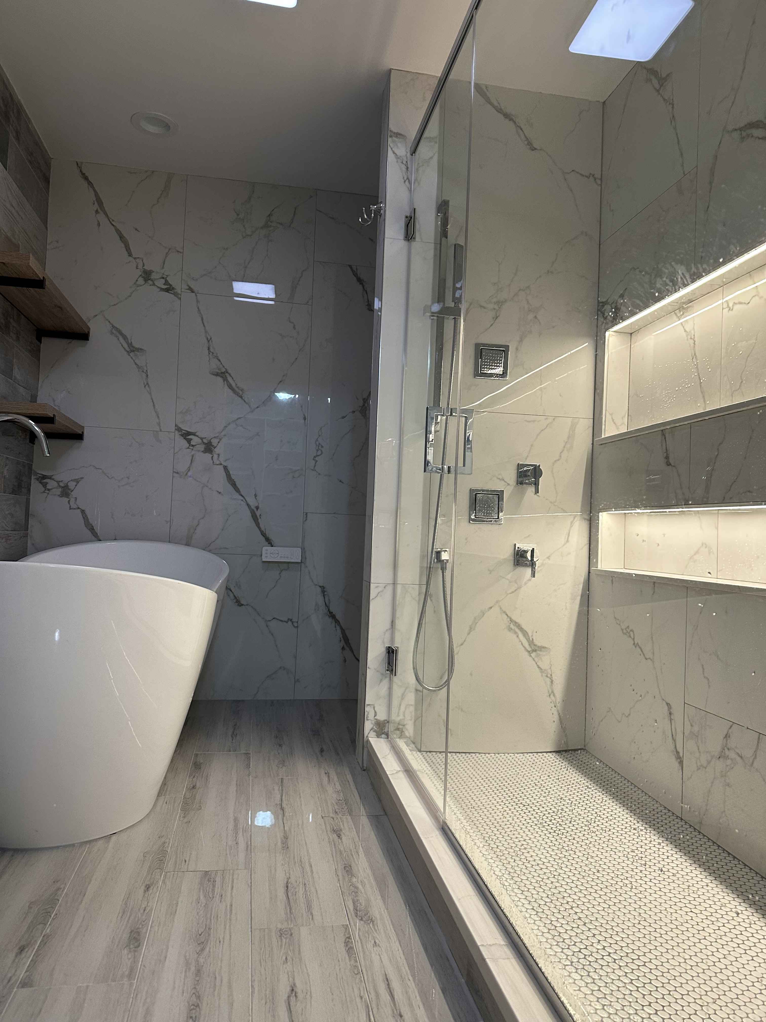 Luxury bathroom with freestanding tub
