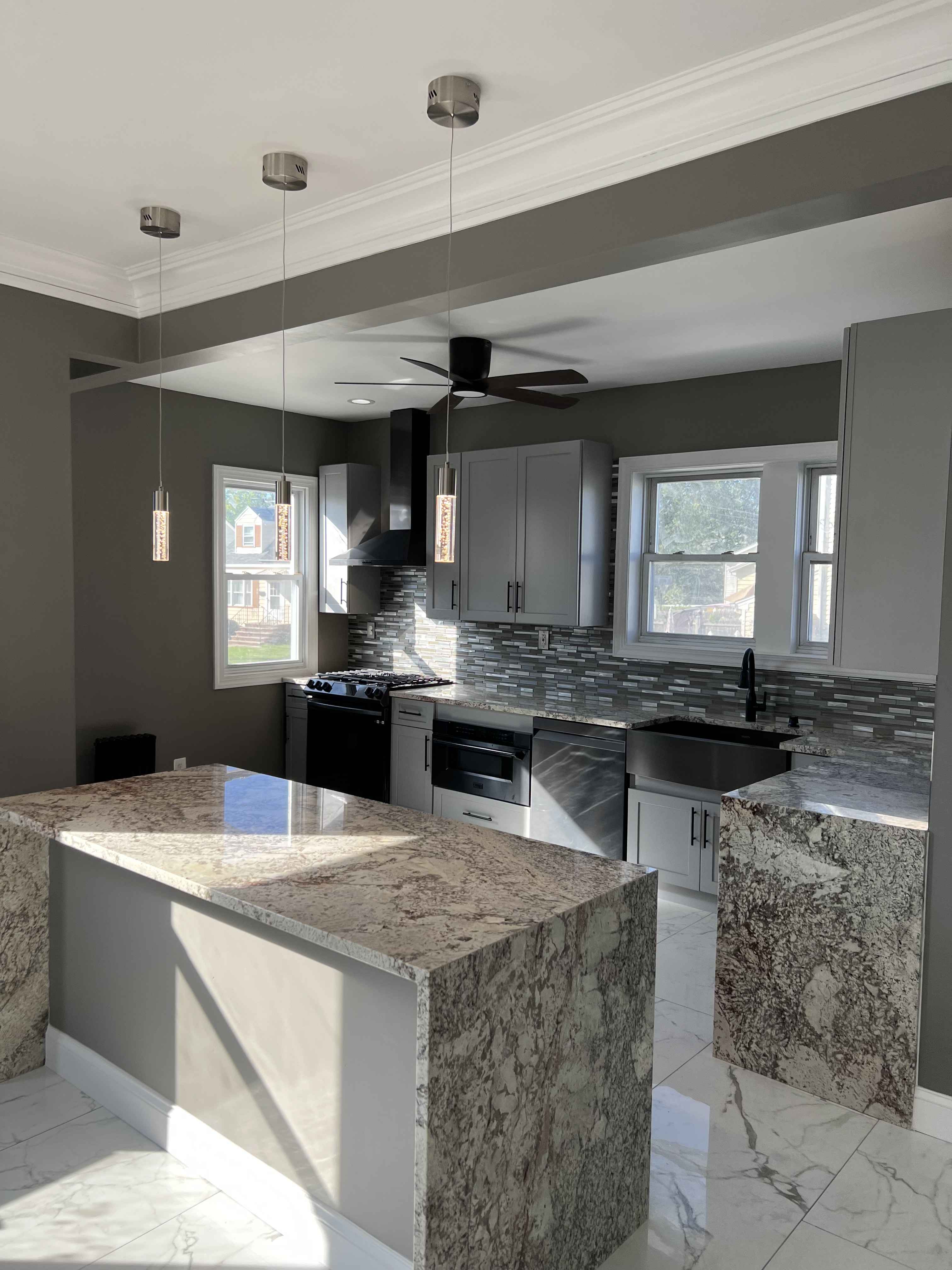 Kitchen remodel with granite island